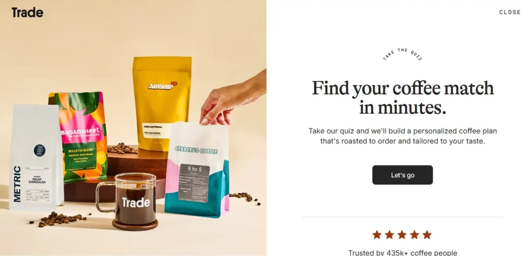 Trade Coffee Quiz Experience