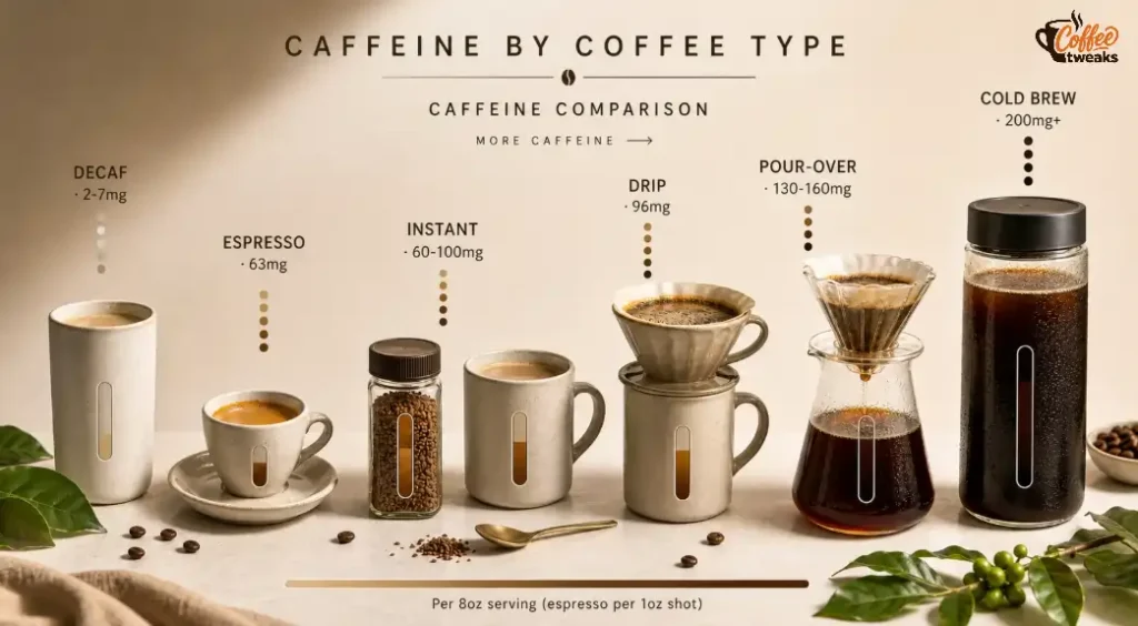 Caffeine Content by Coffee Type