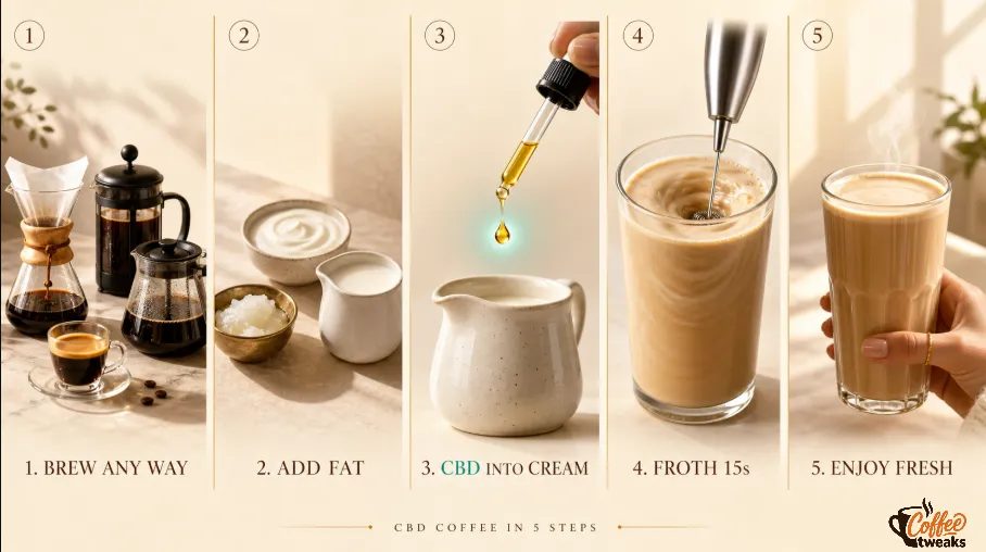 Making CBD coffee step by step